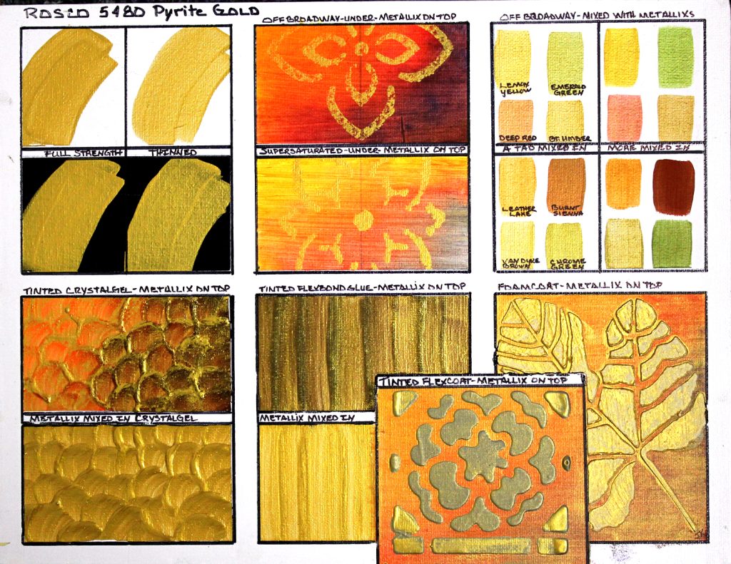 V2 Metallix sample board 5480 Pyrite Gold